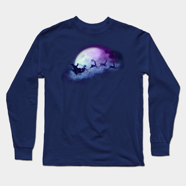 Santa takes flight Long Sleeve T-Shirt by INLE Designs